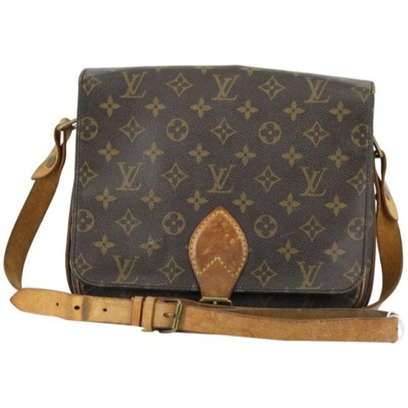 AUTHENTIC Louis Vuitton Cartouchiere Gm Brown Monogram Canvas Cross Body… - Picture 1 of 12